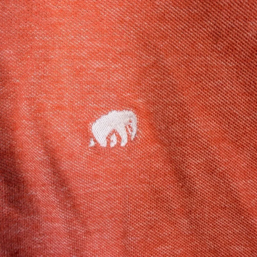 Banana Republic Polo Mens XL Peach Elephant Embroidered Cotton Shirt